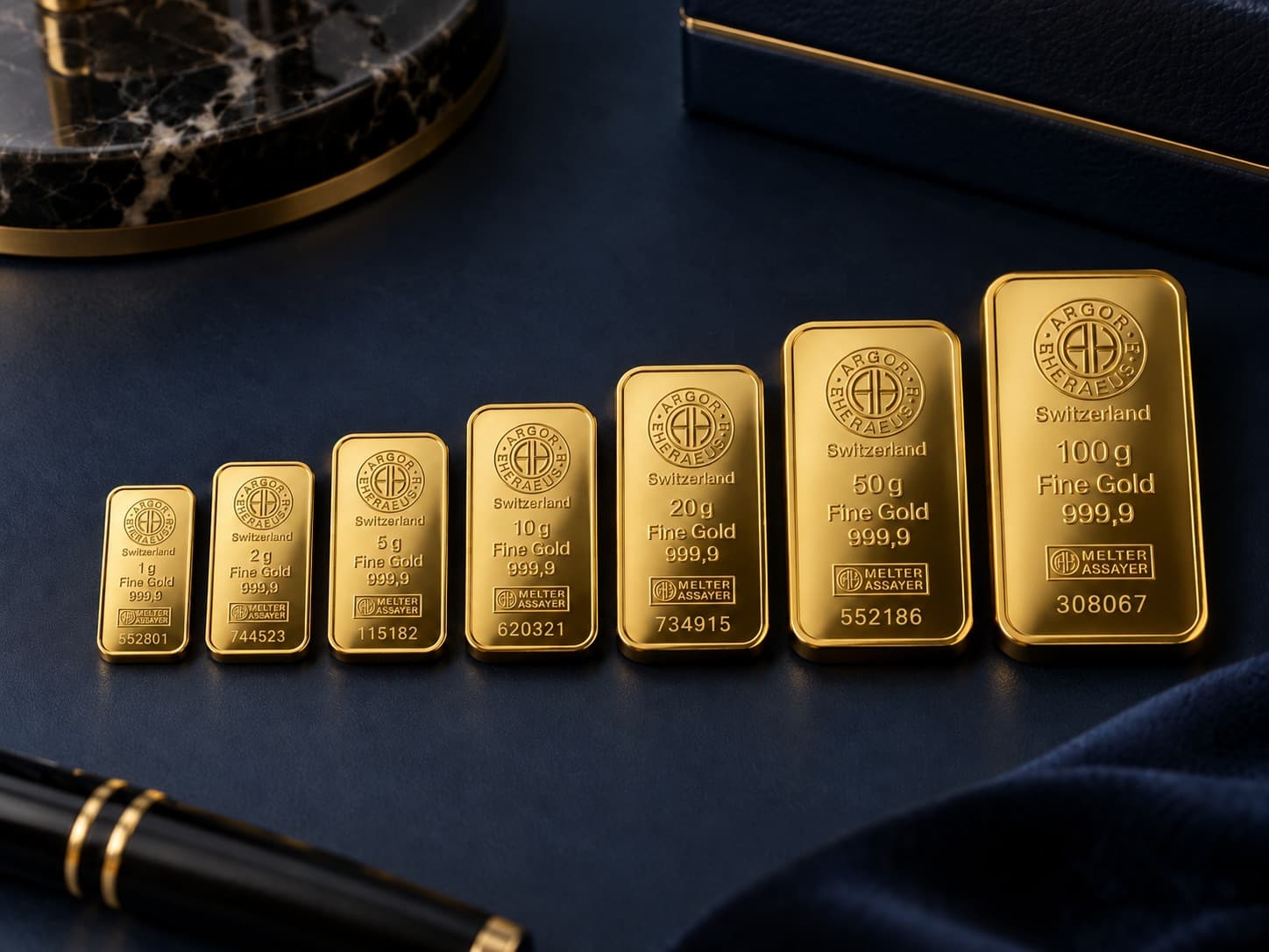 Argor-Heraeus zlatne poluge različitih gramaža i cena grama investicionog zlata