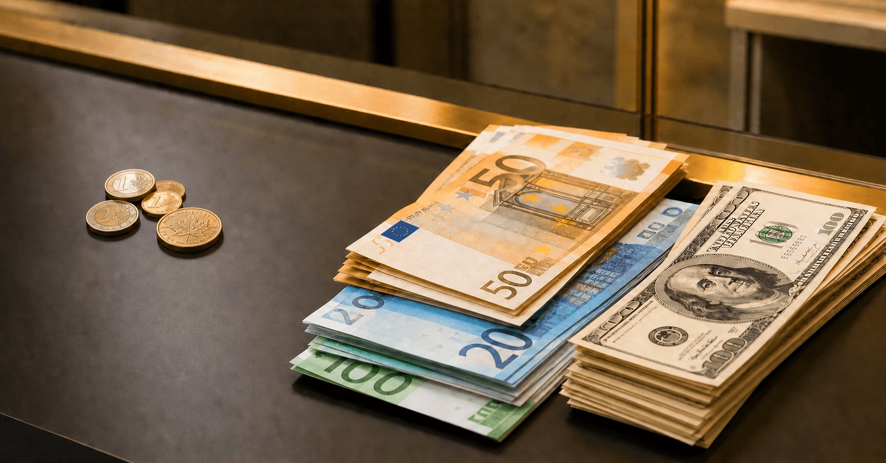 Evro, američki dolar i kovanice na menjačkom pultu